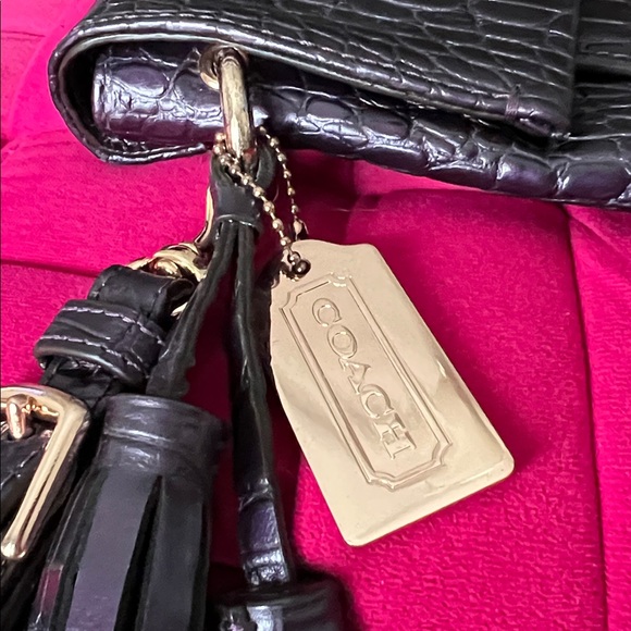 Coach Legacy Metallic Croc Clutch-EUC - Picture 6 of 16